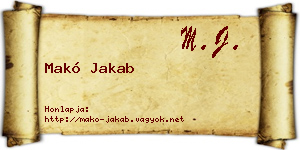 Makó Jakab névjegykártya